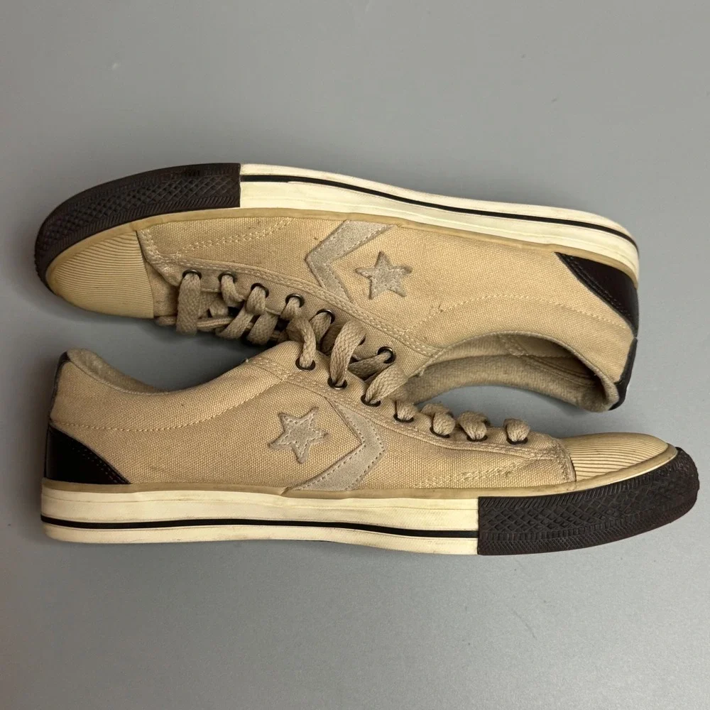 Vtg Converse Star Player Low Top Tan Brown Sneakers M 9 W 10.5 EU 42.5 Korea 80s - Picture 9 of 9